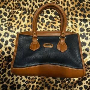 Kathie Lee Navy & Brown Faux Leather Handbag